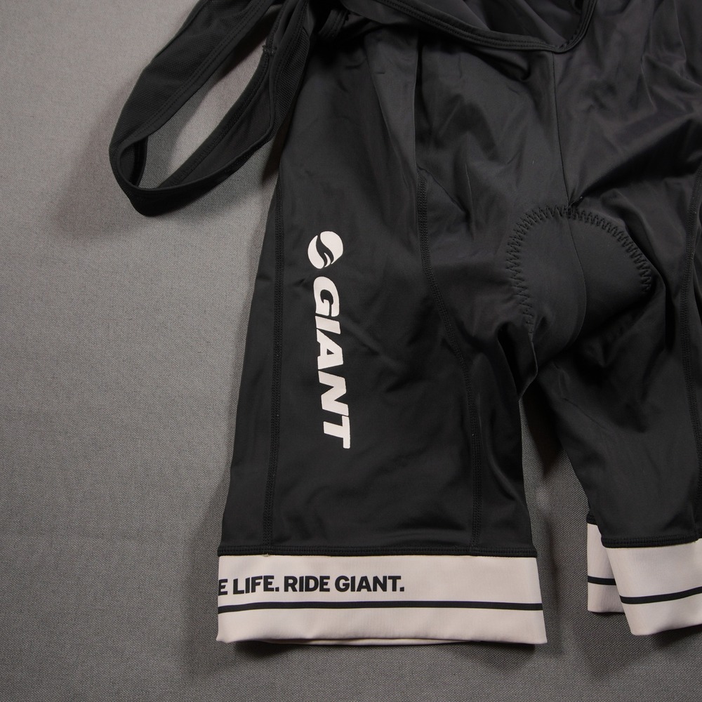 Giant Padded Cycling Bib Shorts Men Bibs M Black Stripe Road Bike Nylon Spandex